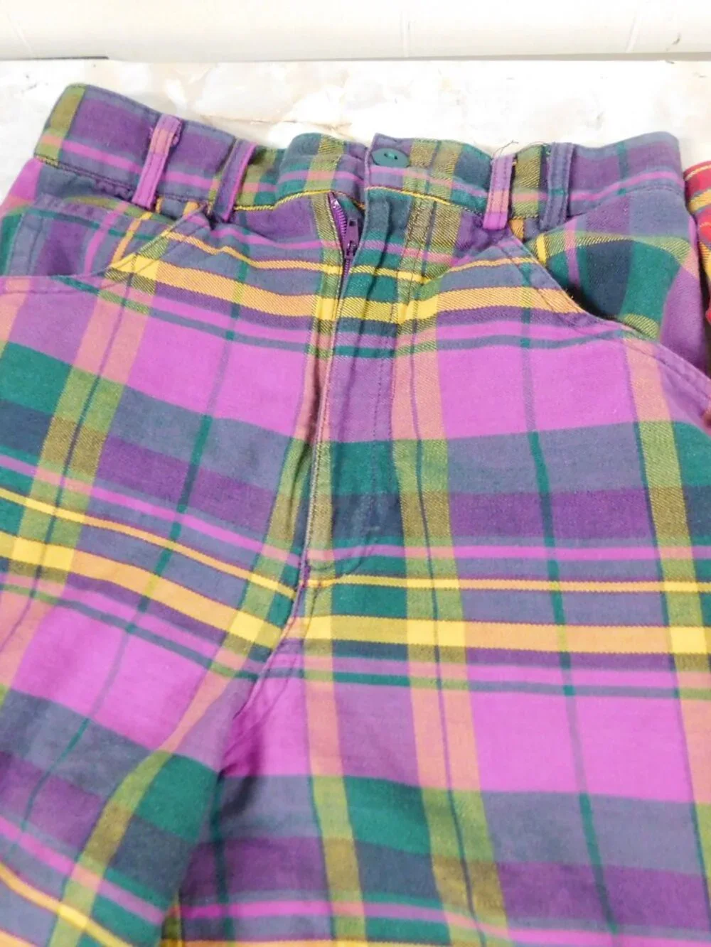 BE Basic Editions Cotton Girls Shorts Plaid sz 10